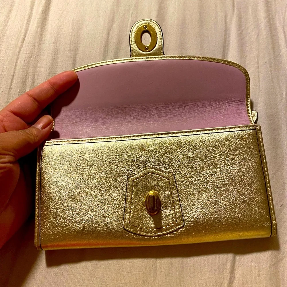 Coach Y2K Legacy Turnlock Wallet, Gold
